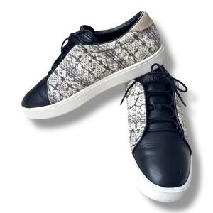 Cole Haan Black/Gray Snakeskin Leather Grandprø Spectator Lowtop Sneakers Sz 8
